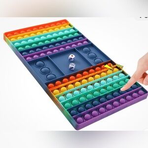 Pop It Fidget Board Game - Dice Math Toy for Kids, Stress Relief, Autism Aid NWT